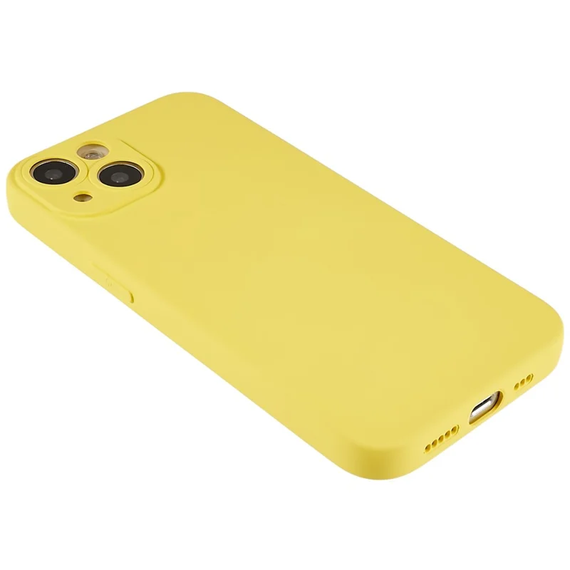 For iPhone 15 Cell Phone Case Solid Color Anti-scratch 2.0mm TPU Protection Cover - Yellow