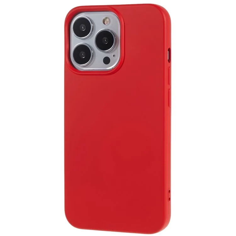 For iPhone 15 Pro Max Cell Phone Case 2.0mm Flexible TPU Drop-proof Protective Cover - Red