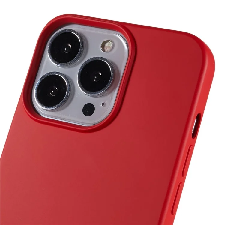 For iPhone 15 Pro Max Cell Phone Case 2.0mm Flexible TPU Drop-proof Protective Cover - Red