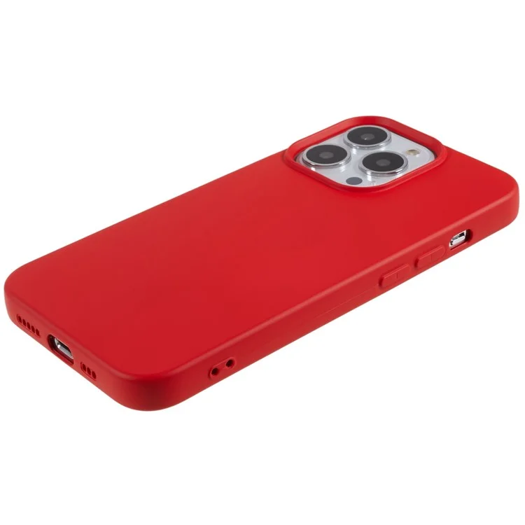 For iPhone 15 Pro Max Cell Phone Case 2.0mm Flexible TPU Drop-proof Protective Cover - Red