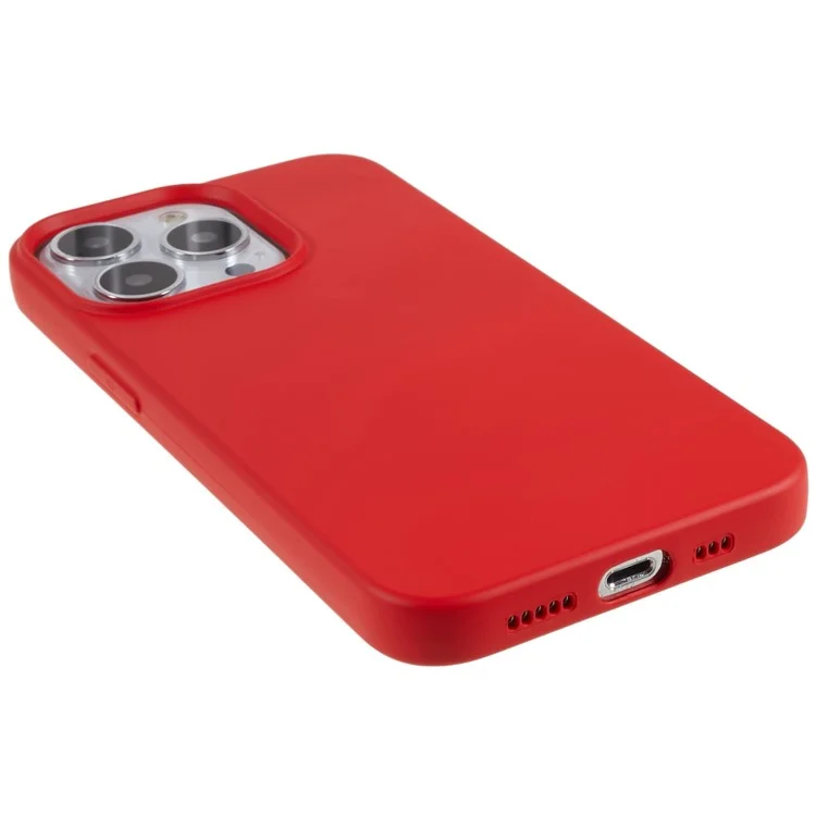 For iPhone 15 Pro Max Cell Phone Case 2.0mm Flexible TPU Drop-proof Protective Cover - Red