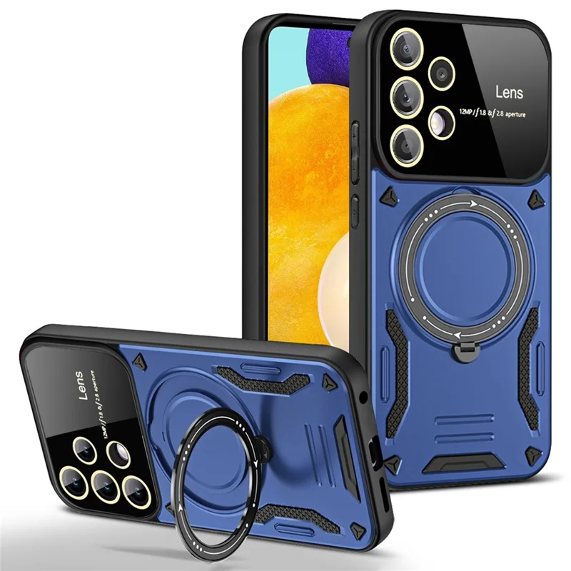 Standhoes voor Samsung Galaxy A23 4G / A23 5G (Globale versie) Hoes compatibel met MagSafe PC + TPU telefoonhoes - Blauw