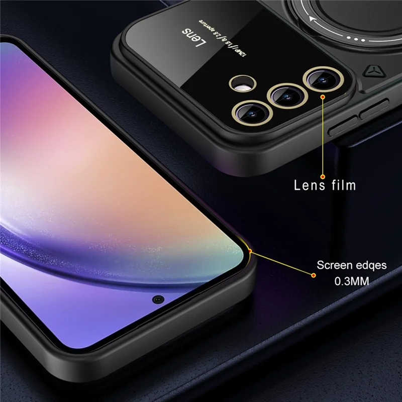 For Samsung Galaxy S23 FE Kickstand Case PC+TPU Phone Cover Magnetic Case - Purple