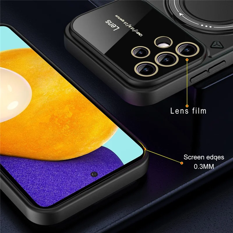 For Samsung Galaxy A32 4G (EU Version) Kickstand Case PC+TPU Phone Cover Magnetic Case - Purple