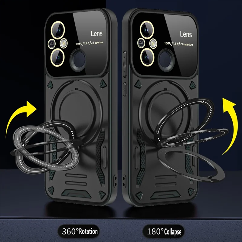 For Xiaomi Redmi 12C 4G / 11A 4G Magnetic Case PC+TPU Kickstand Cover - Blue