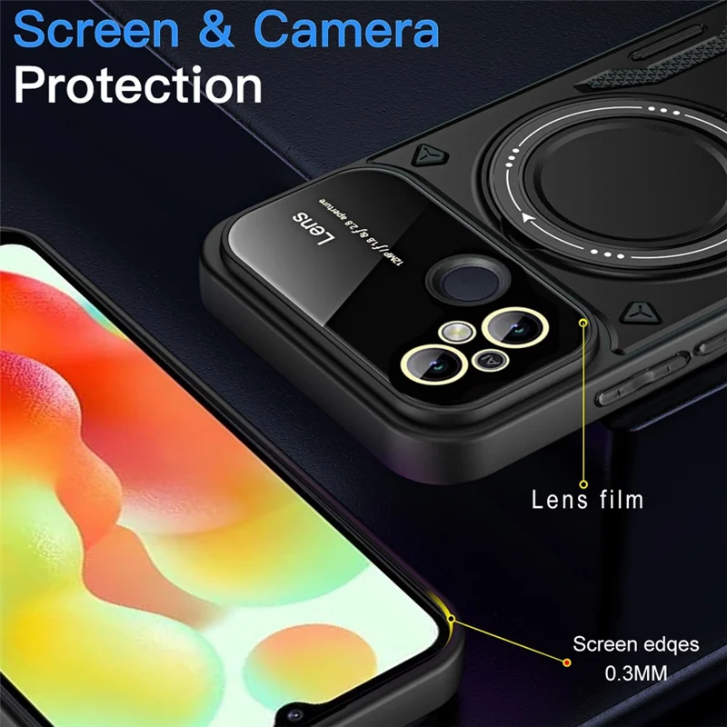 For Xiaomi Redmi 12C 4G / 11A 4G Magnetic Case PC+TPU Kickstand Cover - Blue