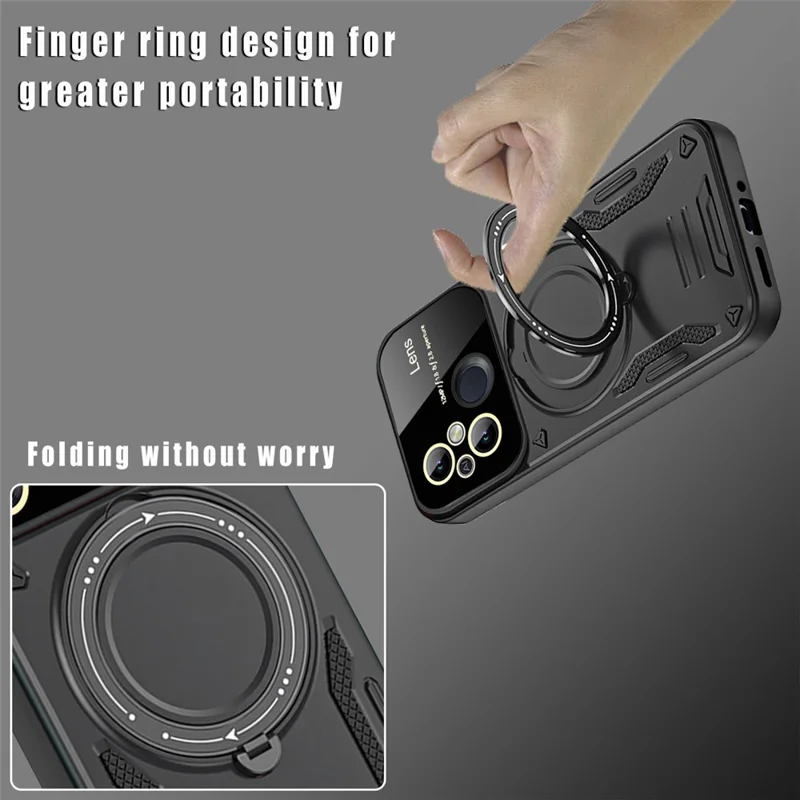 For Xiaomi Redmi 12C 4G / 11A 4G Magnetic Case PC+TPU Kickstand Cover - Blue