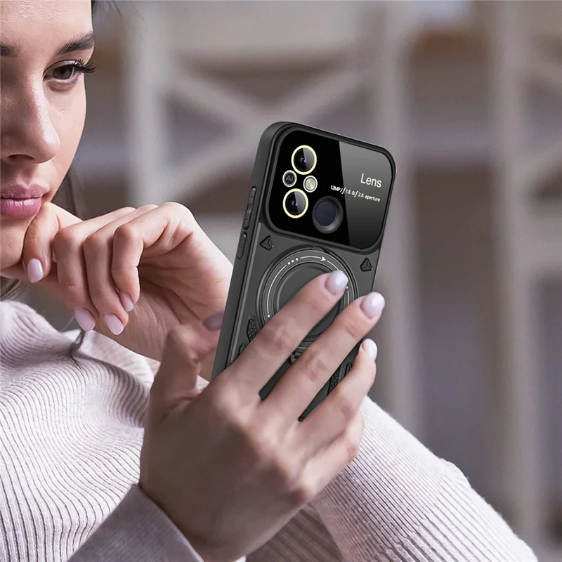 For Xiaomi Redmi 12C 4G / 11A 4G Magnetic Case PC+TPU Kickstand Cover - Blue