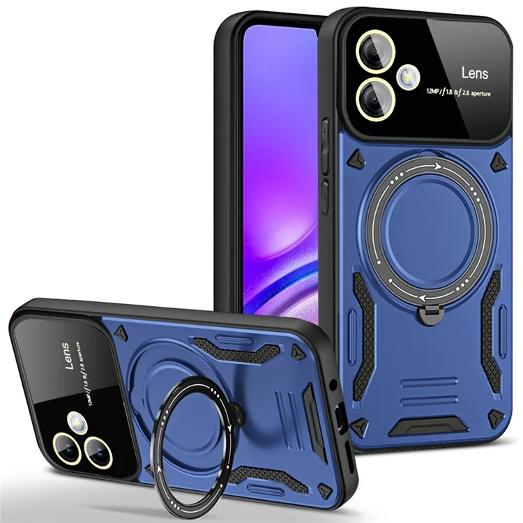 For Samsung Galaxy A05 4G Phone Case Compatible with MagSafe PC+TPU Kickstand Cover - Blue