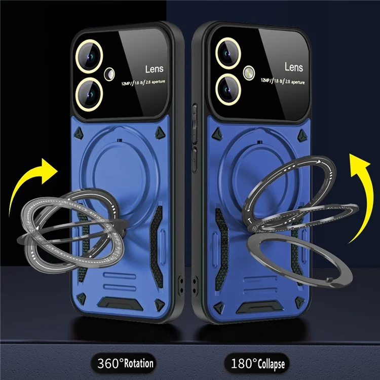 For Samsung Galaxy A05 4G Phone Case Compatible with MagSafe PC+TPU Kickstand Cover - Blue