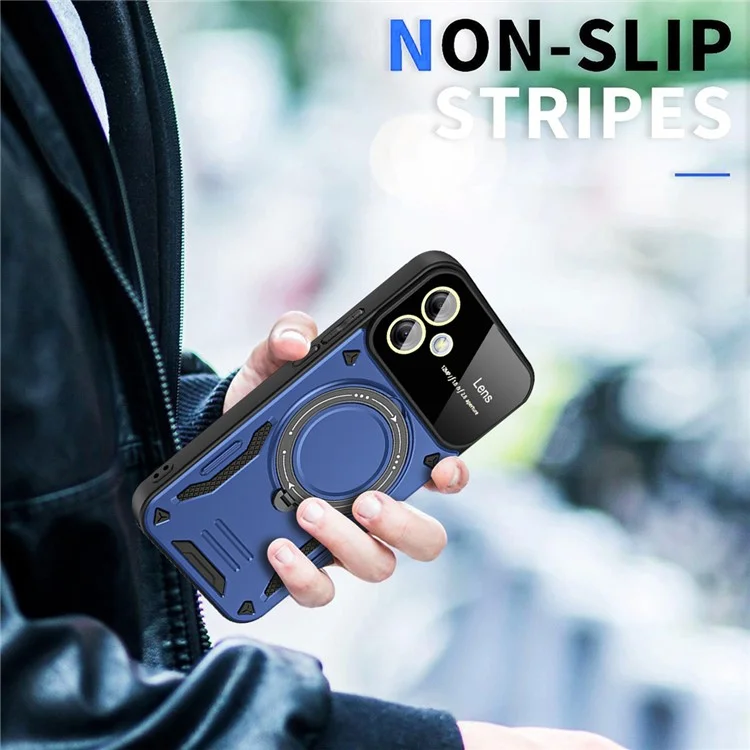 For Samsung Galaxy A05 4G Phone Case Compatible with MagSafe PC+TPU Kickstand Cover - Blue