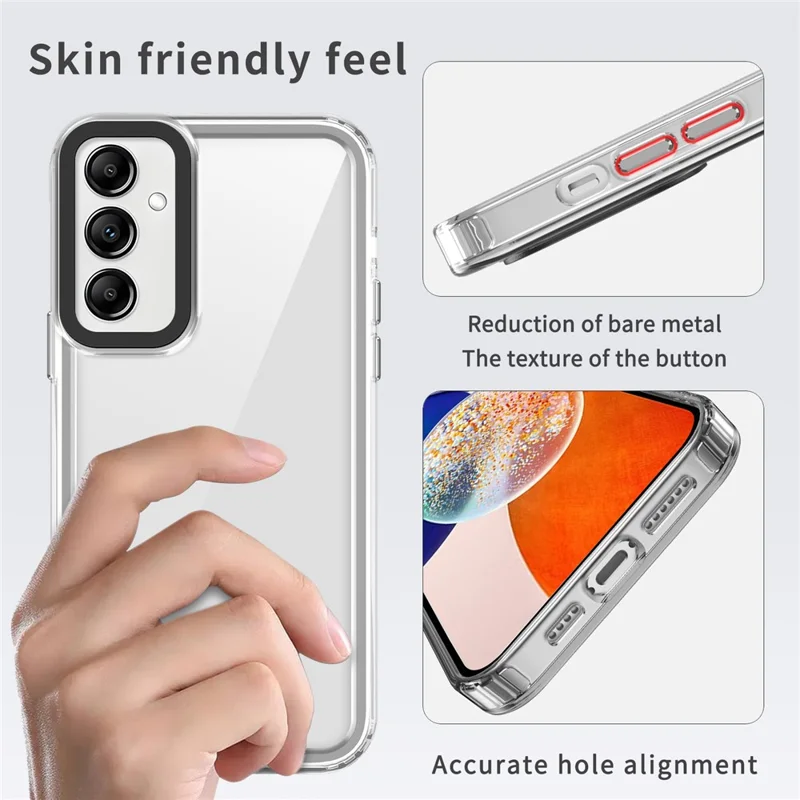 For Samsung Galaxy A25 5G (Global) (161.0 x 76.5 x 8.3mm) Clear Phone Case PC+TPU Hybrid Cover - Transparent Black