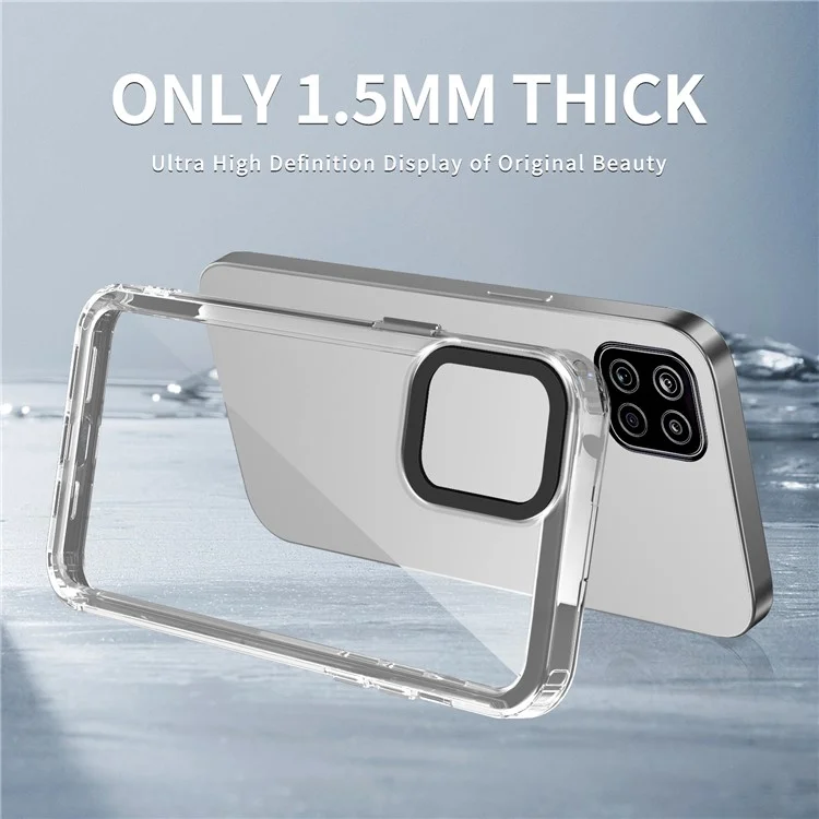 For Samsung Galaxy M53 5G Case Ant-drop PC+TPU Clear Phone Cover - Transparent Black