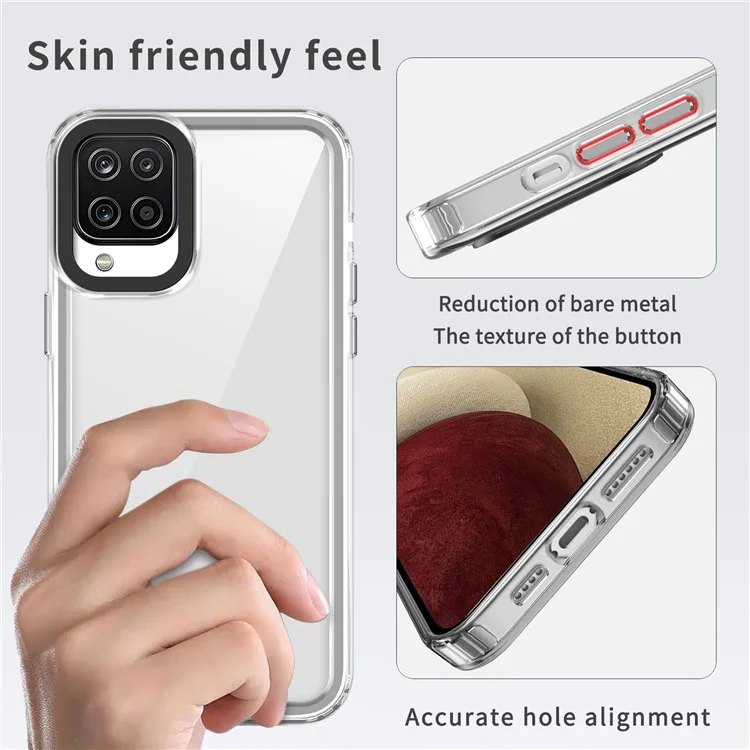 For Samsung Galaxy M53 5G Case Ant-drop PC+TPU Clear Phone Cover - Transparent Black