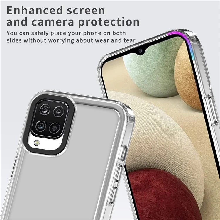 For Samsung Galaxy M53 5G Case Ant-drop PC+TPU Clear Phone Cover - Transparent Black