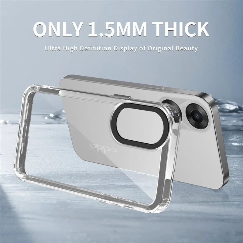 For Oppo A78 4G Shockproof Mobile Phone Cover Clear PC+TPU Phone Case - Transparent Black