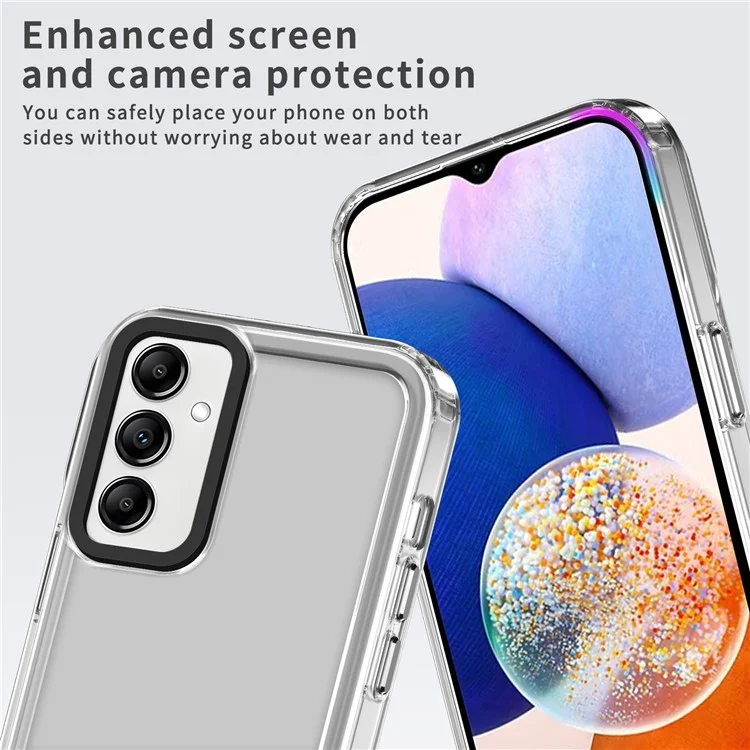 For Samsung Galaxy A55 5G Phone Case Airbag Corner PC+TPU Transparent Cover - Transparent Black