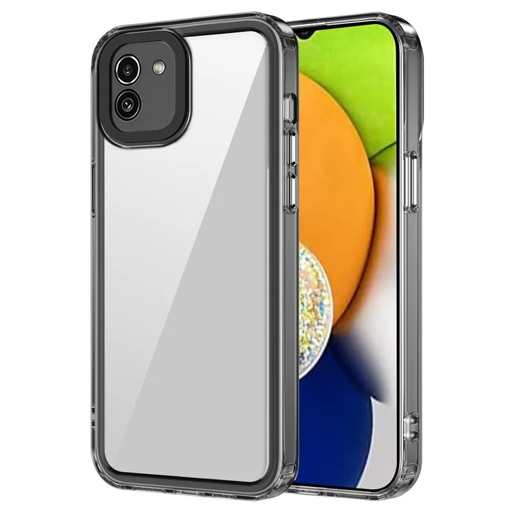 For Samsung Galaxy A05 4G Case PC+TPU Anti-scratch Ultra Clear Phone Cover - Transparent Black