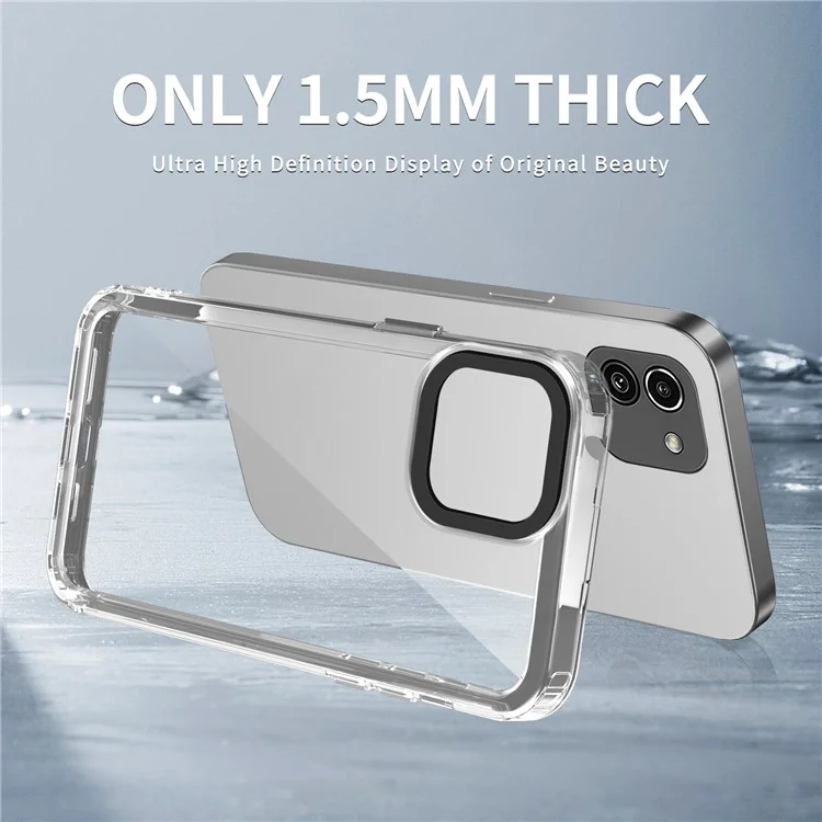 For Samsung Galaxy A05 4G Case PC+TPU Anti-scratch Ultra Clear Phone Cover - Transparent Black