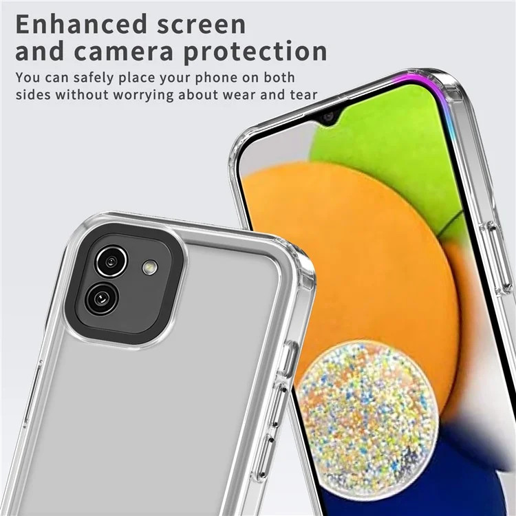 For Samsung Galaxy A05 4G Case PC+TPU Anti-scratch Ultra Clear Phone Cover - Transparent Black