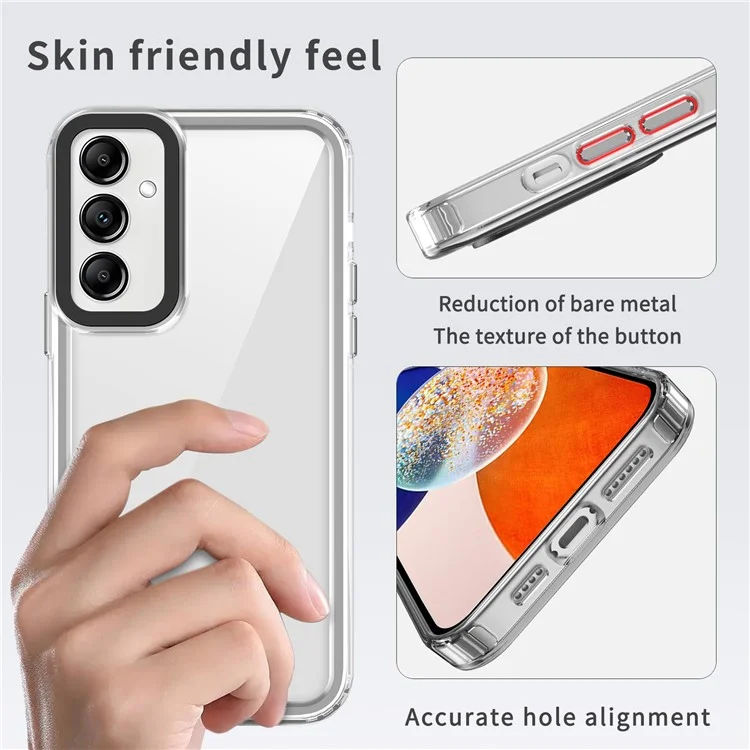 Custodia per Samsung Galaxy S24 Crystal Clear PC+TPU Slim Anti-Scratch - Trasparente Nero