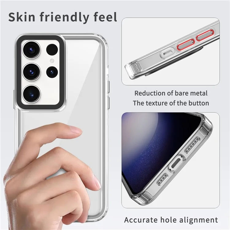 Для Samsung Galaxy S24 Ultra Case Crystal Slim Air Buffer PC+TPU Phone Cover - Transparent Black