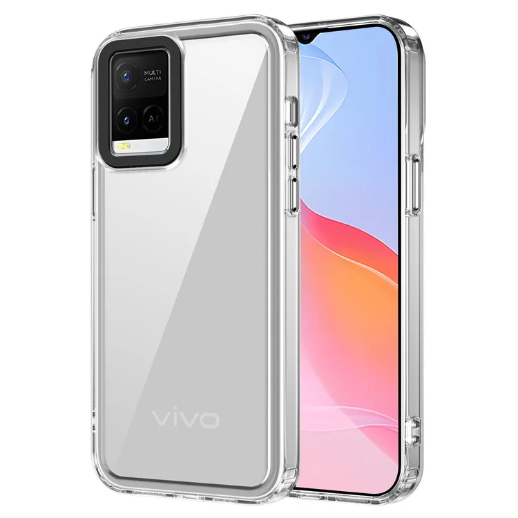 Для Vivo Y21 / Y33s / Y21s / Y32 4G / Y21t 4G Clear Case PC+TPU Antiellow Phone Cope - Прозрачный