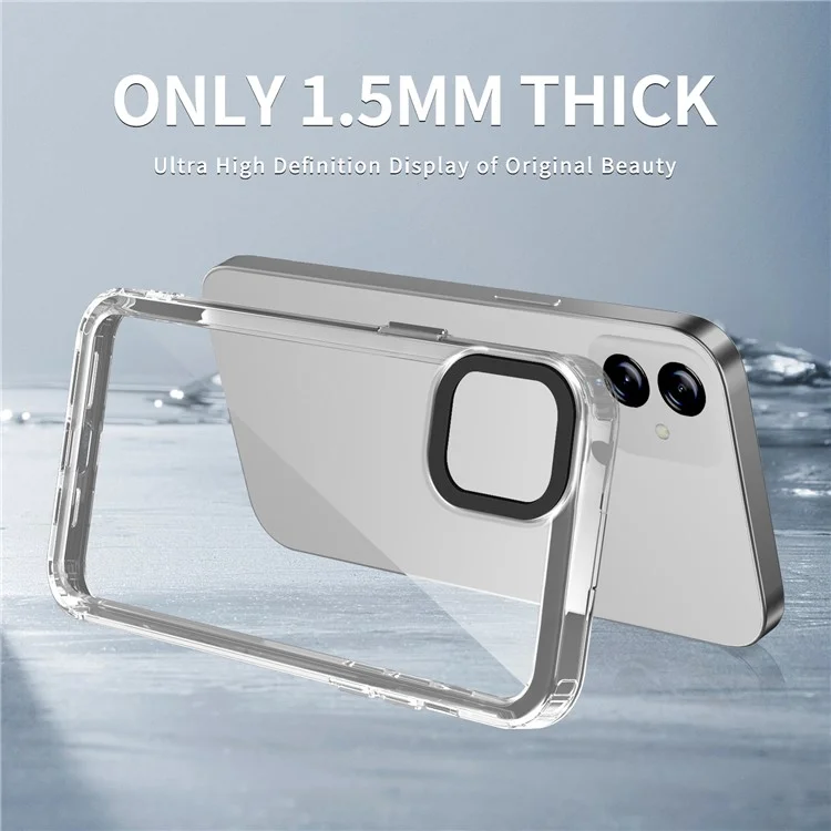 For Samsung Galaxy A04e 4G / M04 4G / F04 4G Case Crystal Clear PC+TPU Anti-Scratch Phone Cover - Transparent Black