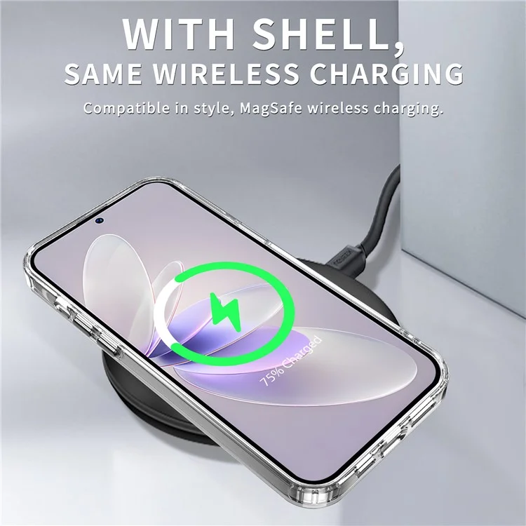 For vivo V27e 4G / Y200 4G / V30 Lite 5G Cell Phone Cases PC+TPU Clear Slim Cover - Transparent Purple
