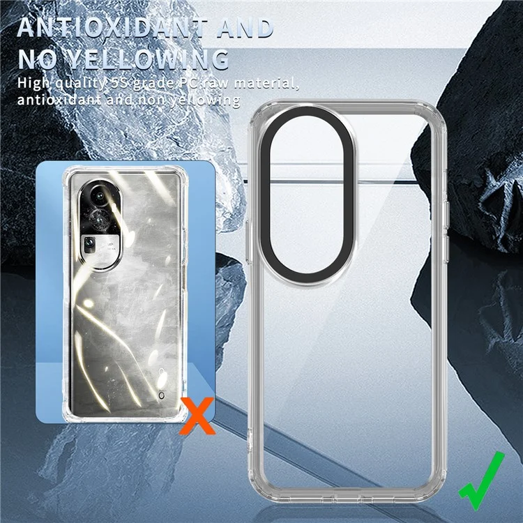 Para Oppo Reno10 5G (Global) / Reno10 Pro 5G (Global) Fundas para teléfonos móviles Slim-Fit PC+TPU Clear Shell - Transparente