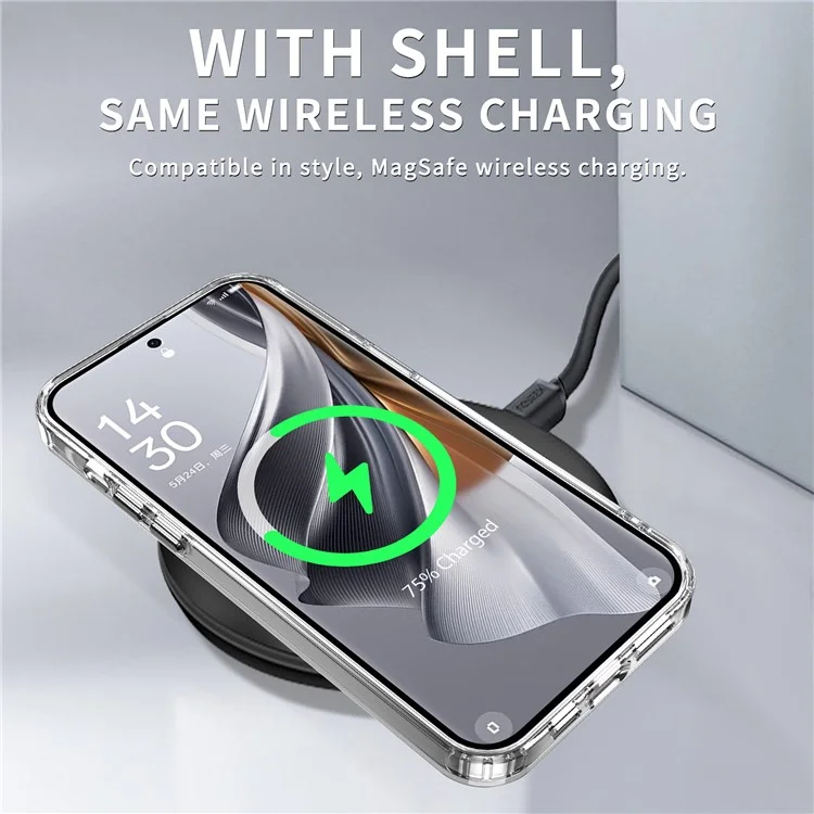 Para Oppo Reno10 5G (Global) / Reno10 Pro 5G (Global) Fundas para teléfonos móviles Slim-Fit PC+TPU Clear Shell - Transparente