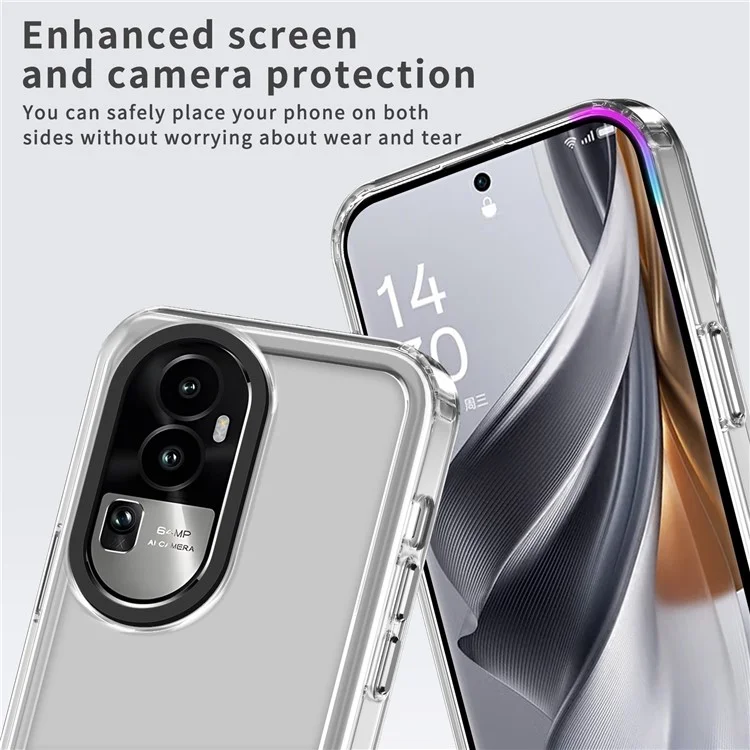Para Oppo Reno10 5G (Global) / Reno10 Pro 5G (Global) Fundas para teléfonos móviles Slim-Fit PC+TPU Clear Shell - Transparente