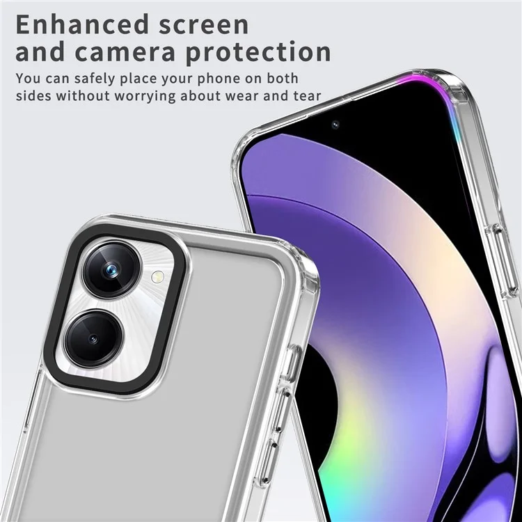 For Realme 10 Pro 5G Cell Phone Cases Clear PC+TPU Military Grade Protection Back Cover - Transparent