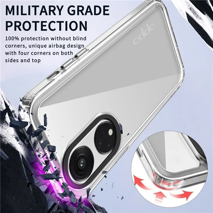 Dustproof Phone Cover for Oppo A1 Pro 5G / Reno8 T 5G PC+TPU Phone Case Anti-Scratch Shell - Transparent