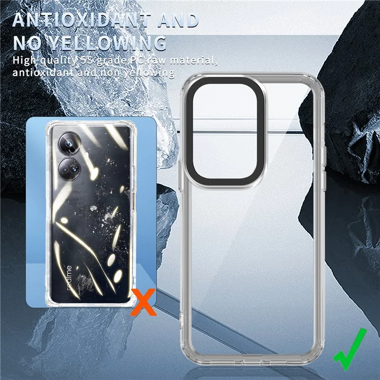 Per Realme 10 Pro+ 5G Case Shock Absorbing PC+TPU Clear Protective Cover - Trasparente