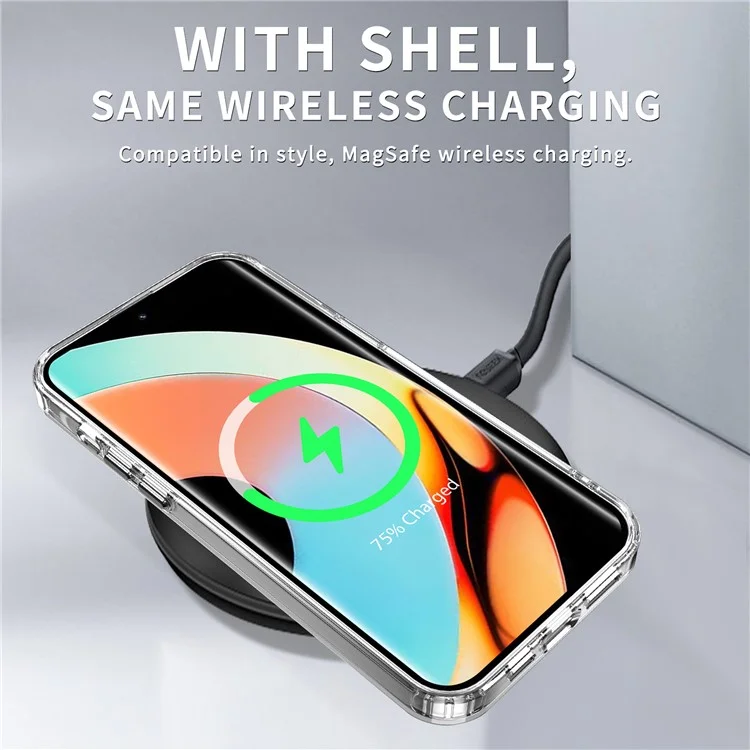 Per Realme 10 Pro+ 5G Case Shock Absorbing PC+TPU Clear Protective Cover - Trasparente
