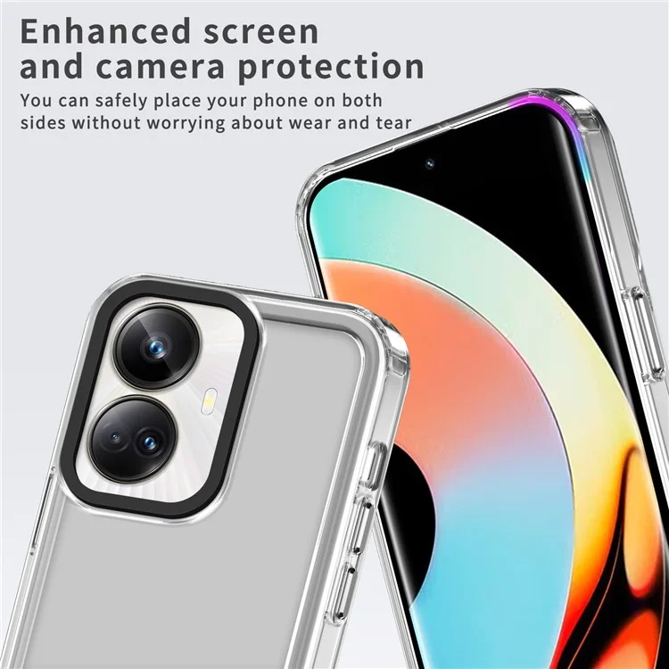 Per Realme 10 Pro+ 5G Case Shock Absorbing PC+TPU Clear Protective Cover - Trasparente