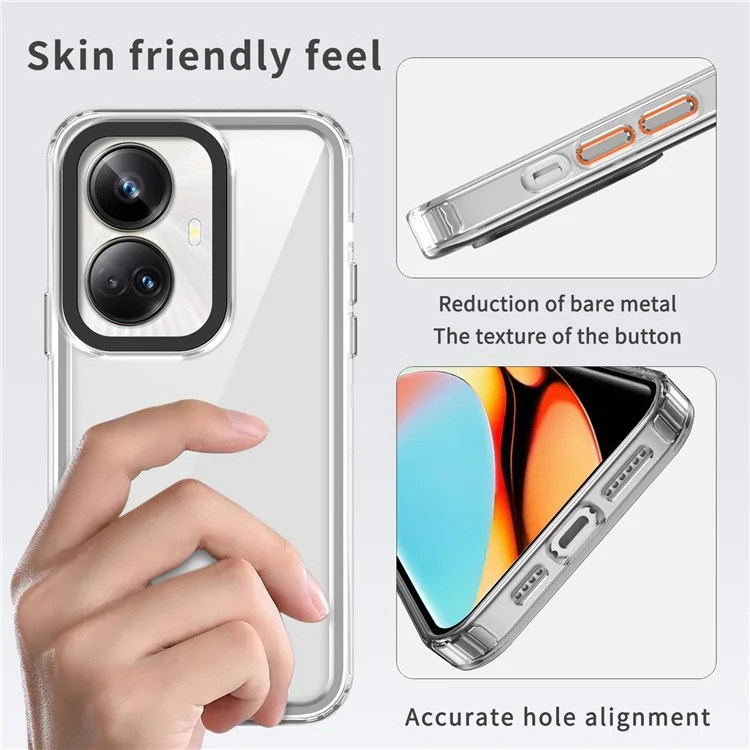Per Realme 10 Pro+ 5G Case Shock Absorbing PC+TPU Clear Protective Cover - Trasparente