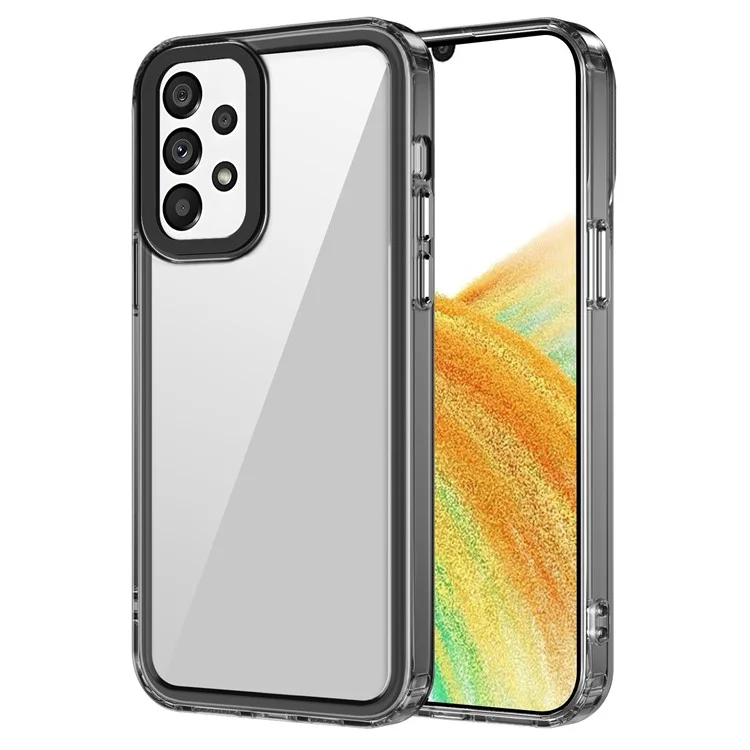 For Samsung Galaxy A33 5G Shockproof Cases PC+TPU Clear Phone Cover - Transparent Black