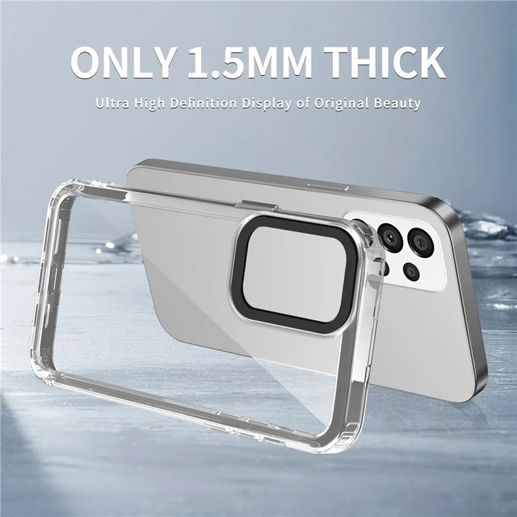 For Samsung Galaxy A33 5G Shockproof Cases PC+TPU Clear Phone Cover - Transparent Black