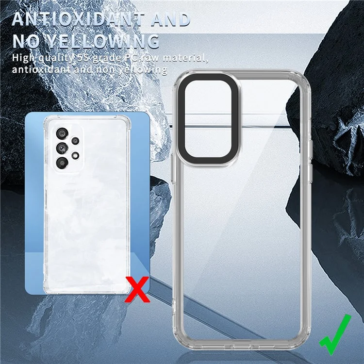 For Samsung Galaxy A33 5G Shockproof Cases PC+TPU Clear Phone Cover - Transparent Black