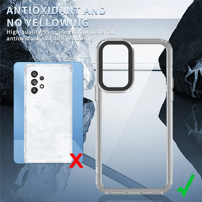 For Samsung Galaxy A33 5G Shockproof Cases PC+TPU Clear Phone Cover - Transparent