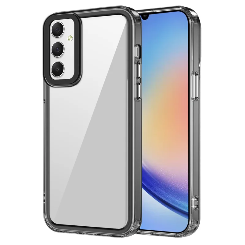 Per Samsung Galaxy A34 5G Custodie Protettive PC+TPU Crystal Clear Cover per Telefono - Trasparente Nero