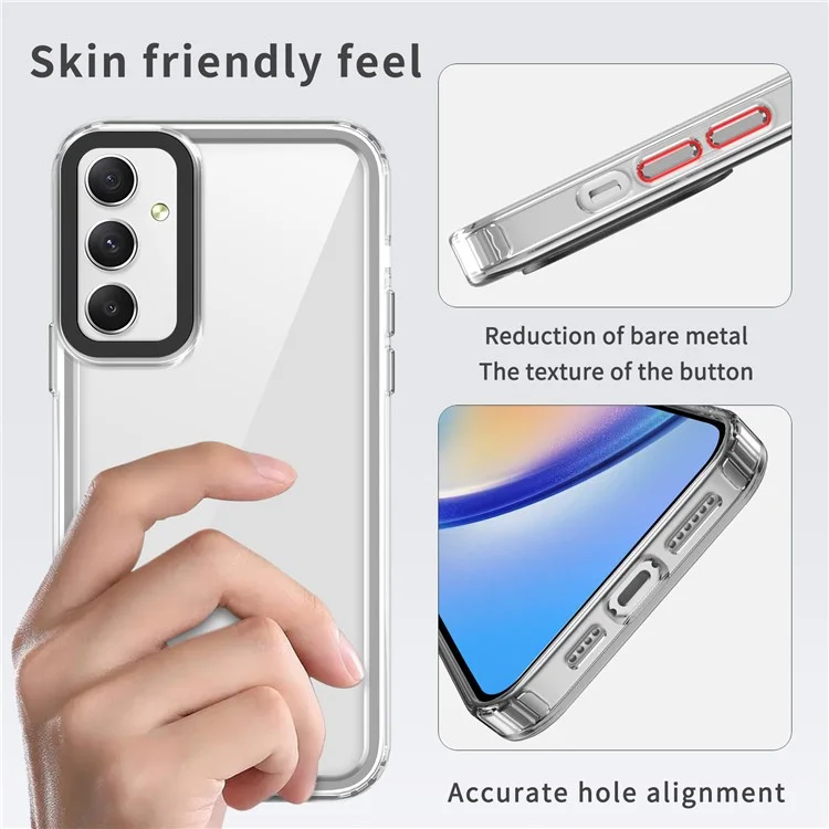 Per Samsung Galaxy A34 5G Custodie Protettive PC+TPU Crystal Clear Cover per Telefono - Trasparente Nero