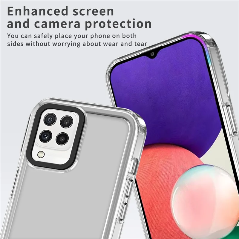 For Samsung Galaxy A22 4G (EU Version) / M22 / M32 (Global Version) 4G Case Protective PC+TPU Clear Phone Cover - Transparent