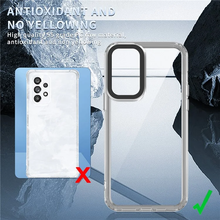For Samsung Galaxy A52 5G / A52 4G / A52s 5G Clear Cases Anti-Scratch PC+TPU Phone Cover - Transparent Black