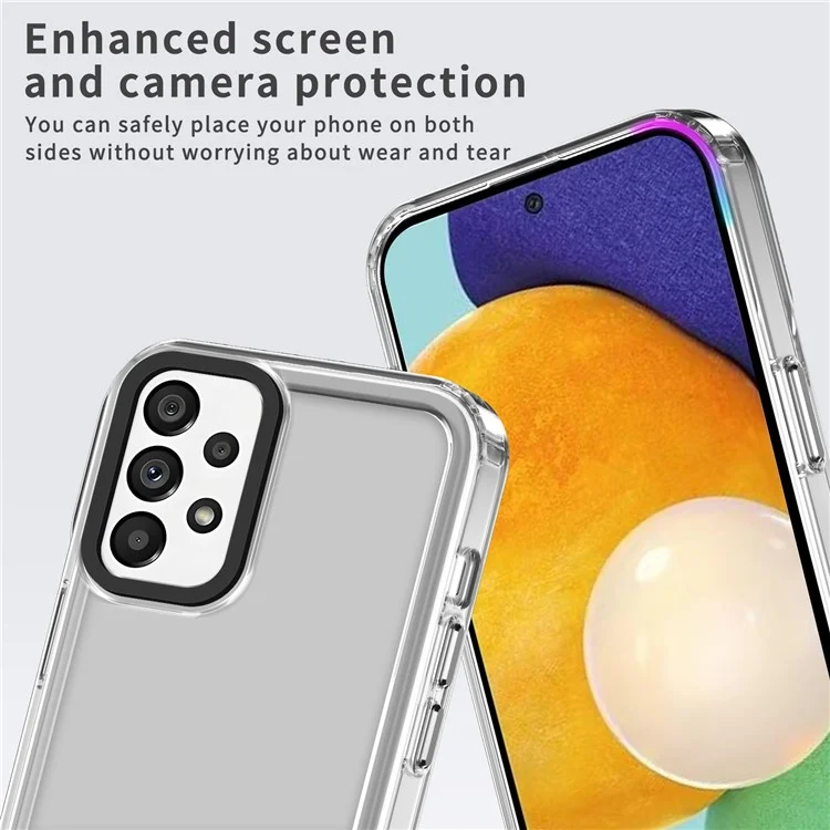 For Samsung Galaxy A52 5G / A52 4G / A52s 5G Clear Cases Anti-Scratch PC+TPU Phone Cover - Transparent Black