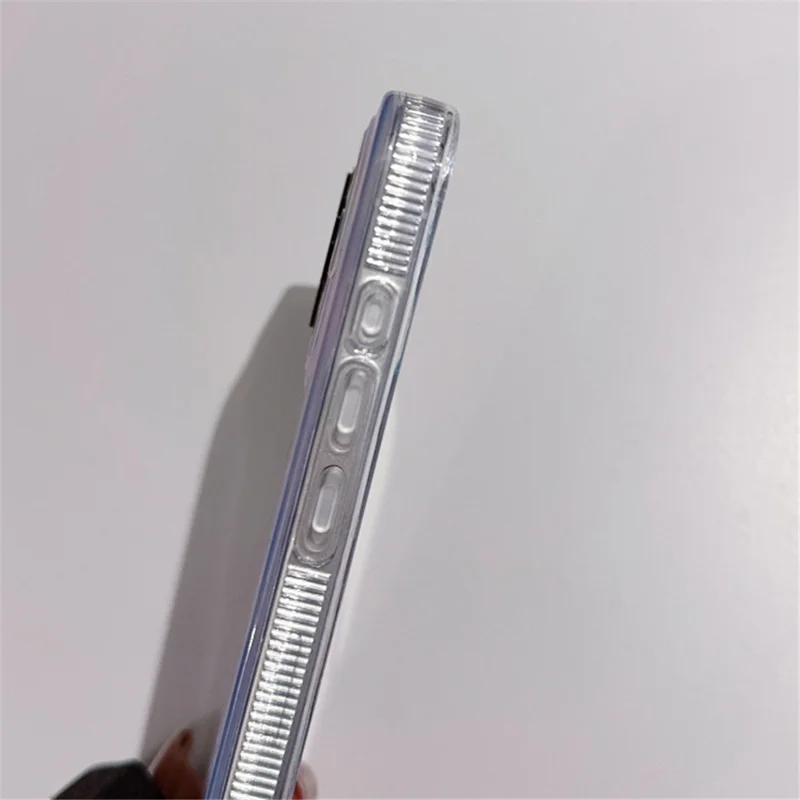 For iPhone 15 Pro Phone Case Gradient Universe Feather Fox Tail TPU+Acrylic Cover