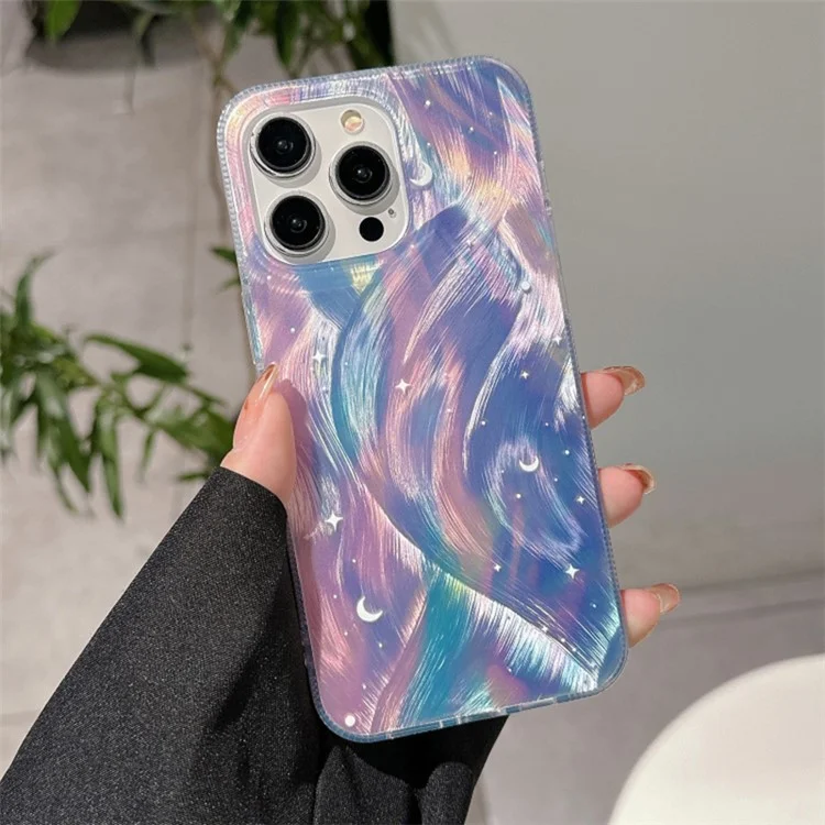 Für iPhone 14 Pro Max Case Gradient Starry Silver TPU+Acryl Handyhülle Schutz