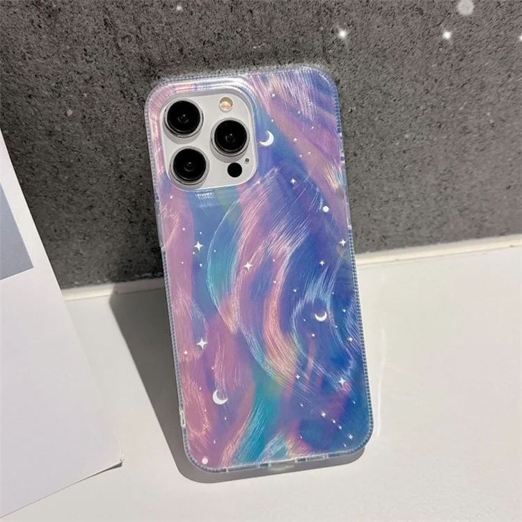 Für iPhone 14 Pro Max Case Gradient Starry Silver TPU+Acryl Handyhülle Schutz